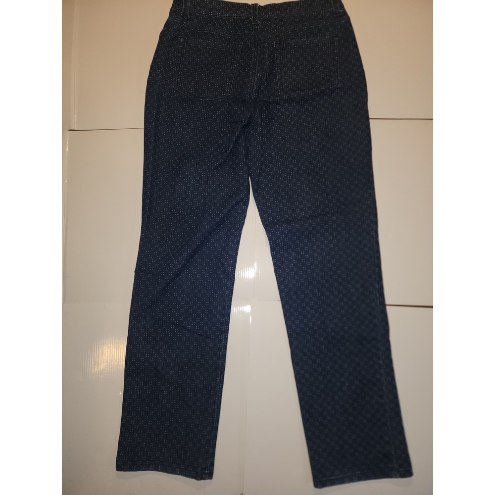 Gloria Vanderbilt Amanda Pin Dot  Dress Pants Size 10 Navy Blue - Picture 6 of 6